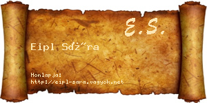Eipl Sára névjegykártya